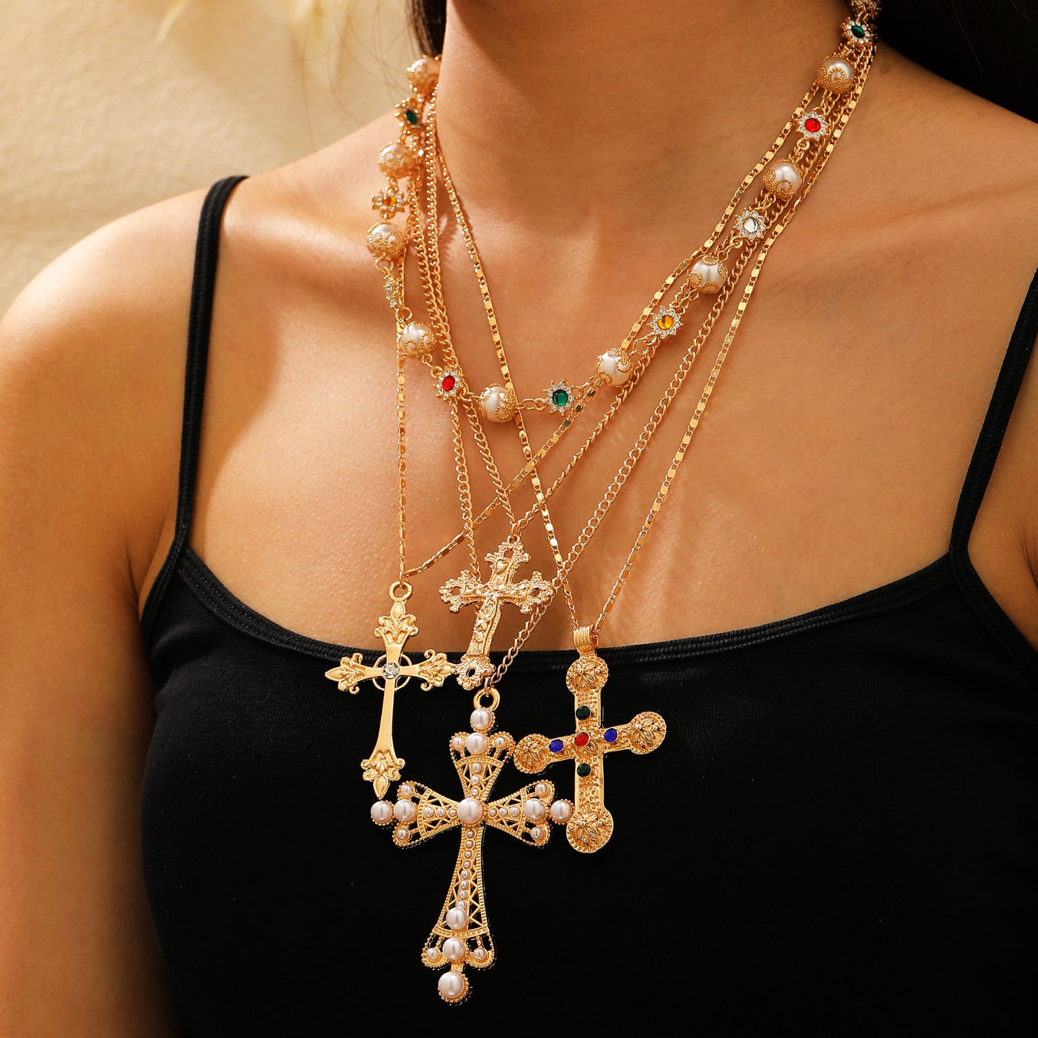 Wholesale Colored Diamond Cross Pendant